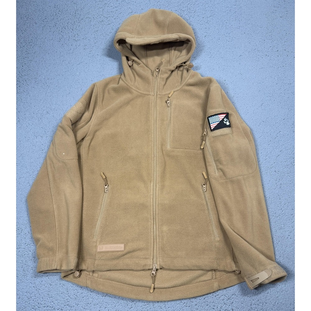 BÆRskin Jacket Mens Medium Brown Fleece Hooded Tactical Full Zip Outdoor Pockets